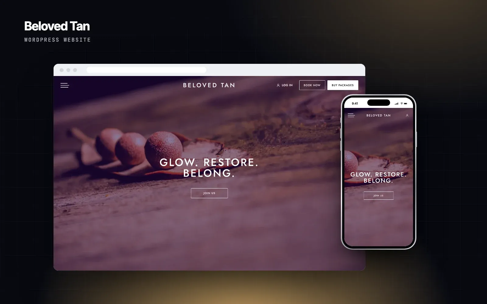 Beloved Tan website design