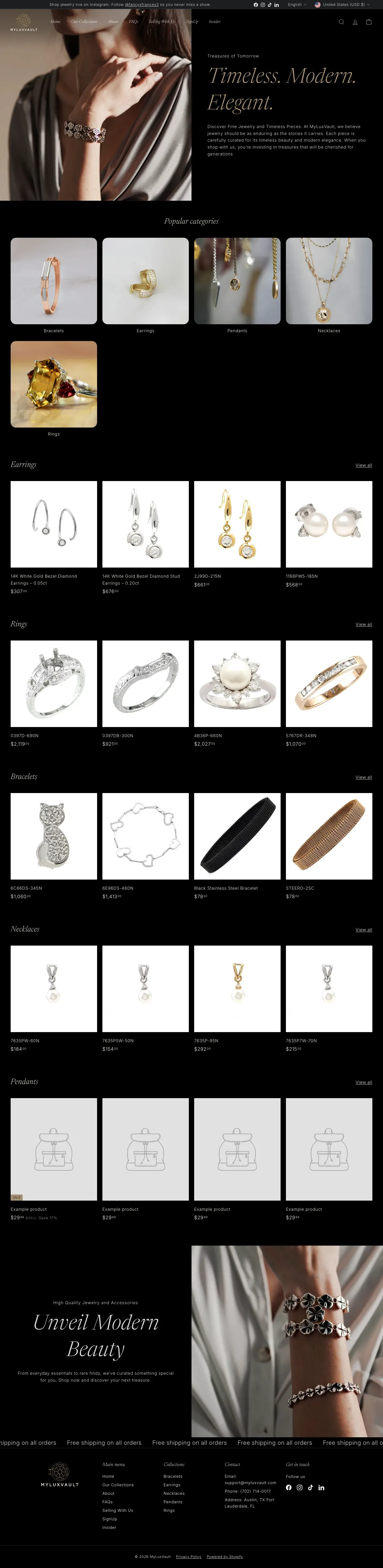 MyLuxVault website home page