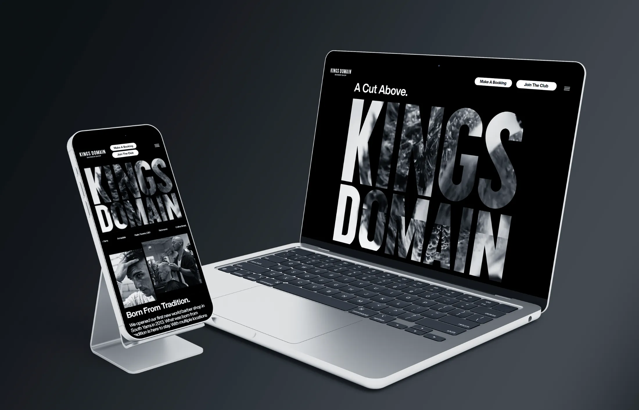 Kings Domain online store on laptop and phone