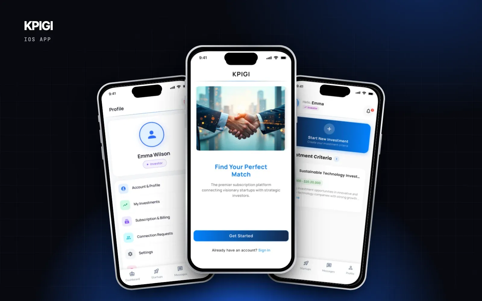 KPIGI mobile app design