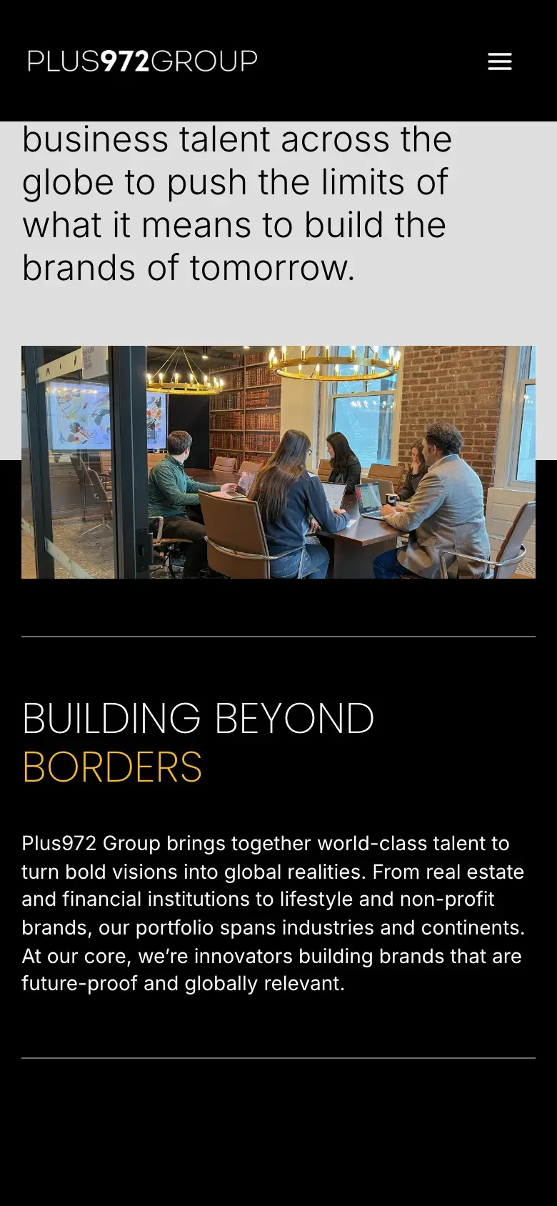 Plus972 Group website on a phone (2)