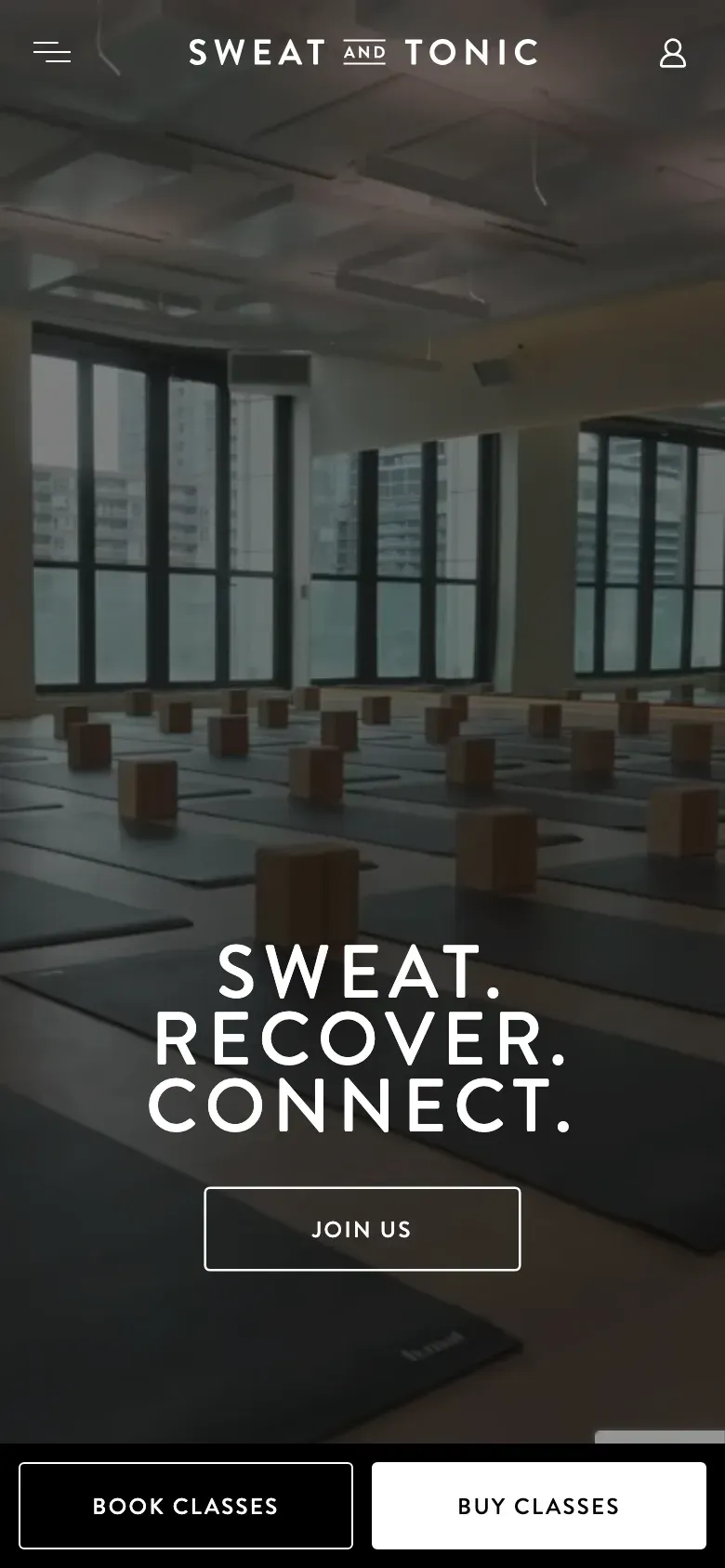 Sweat & Tonic website on a phone (1)