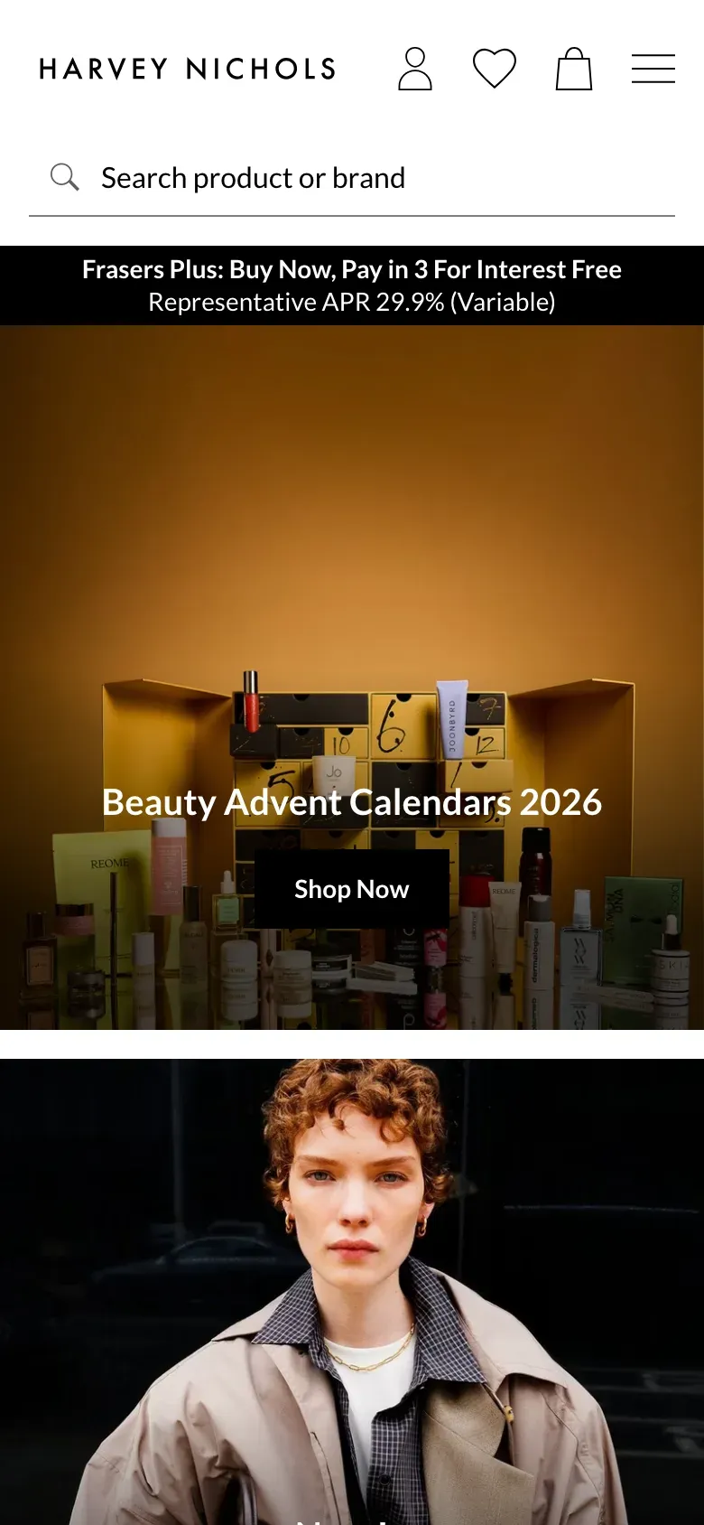 Harvey Nichols website on a phone (1)