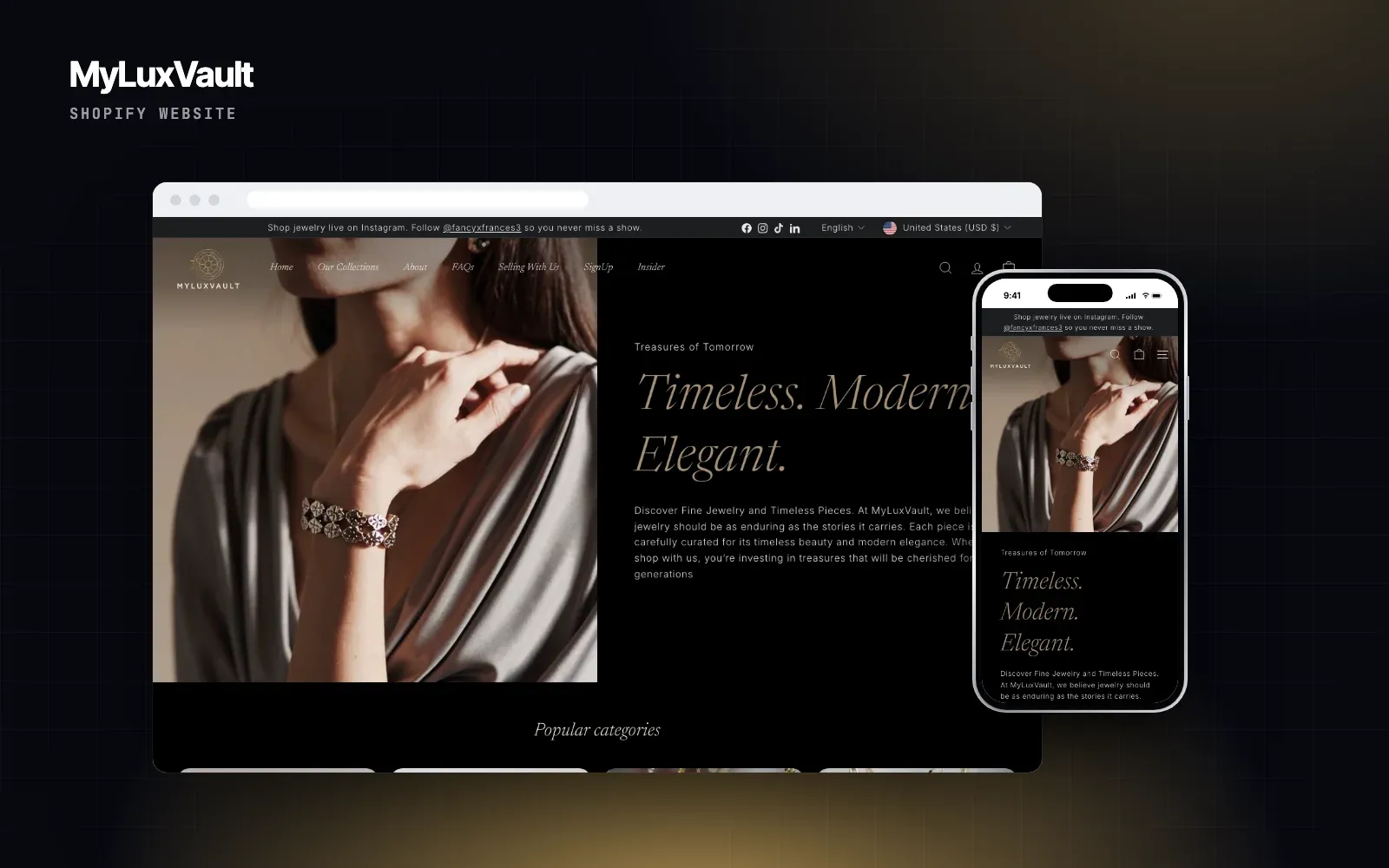 MyLuxVault website design