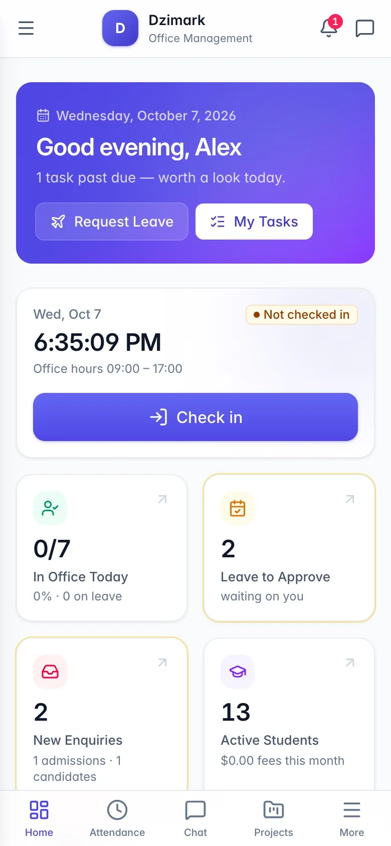Office Manager mobile app