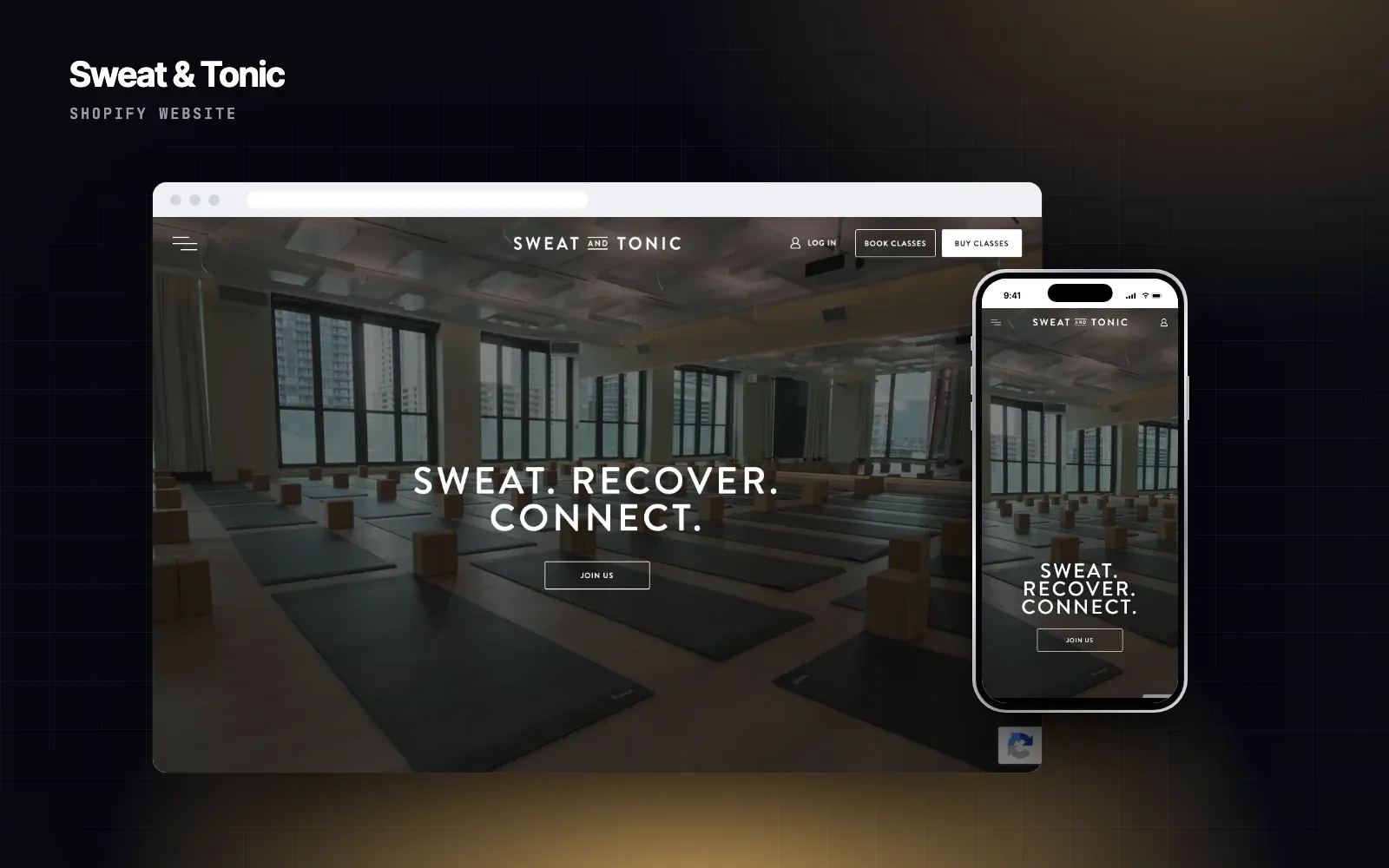 Sweat & Tonic website design